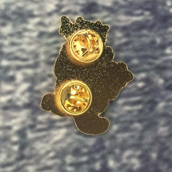 Pink and blue dragon 1.5 inch soft enamel pin - Picture 3 of 3